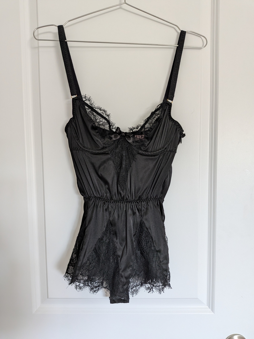 Agent Provocateur Black Lace Silk Blend Romper Bodysuit Playsuit Lingerie